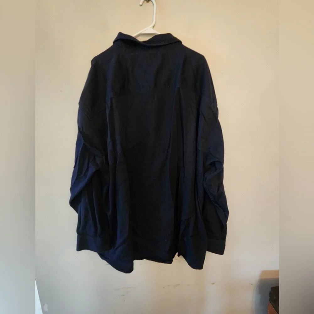 Carhartt FR Flame Resistant 294-20 Men's Size 4 XL Navy Blue LS Work Shirt - Picture 2 of 6